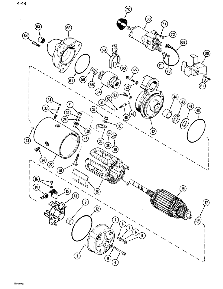 Схема запчастей Case IH 7120 - (4-44) - STARTER ASSEMBLY - NIPPONDENSO 128000-5330 (04) - ELECTRICAL SYSTEMS