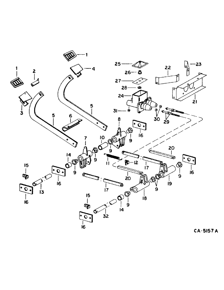 Схема запчастей Case IH 1440 - (04-01) - BRAKE, MASTER BRAKE CONTROLS, S/N 20847 AND BELOW (5.1) - BRAKES