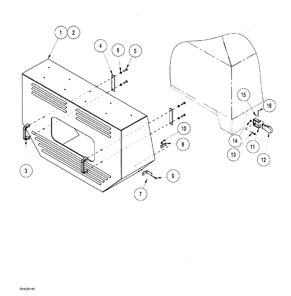 Схема запчастей Case IH AFS - (02-02) - COVER, AFS CONTROL CENTER (55) - ELECTRICAL SYSTEMS