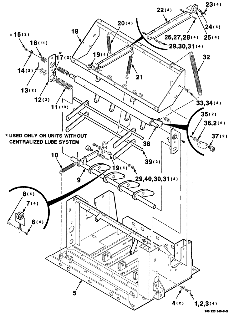 Схема запчастей Case IH 8576 - (06-004) - KNOTTER FRAME ASSEMBLY, S.N. CFH0113001 THRU CFH0163128 (14) - BALE CHAMBER