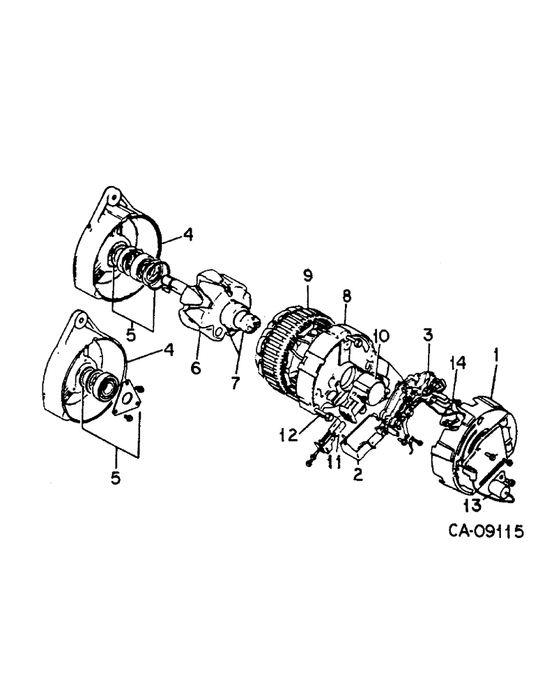 Схема запчастей Case IH 884 - (08-03) - ALTERNATOR, LUCAS A115-45 (06) - ELECTRICAL