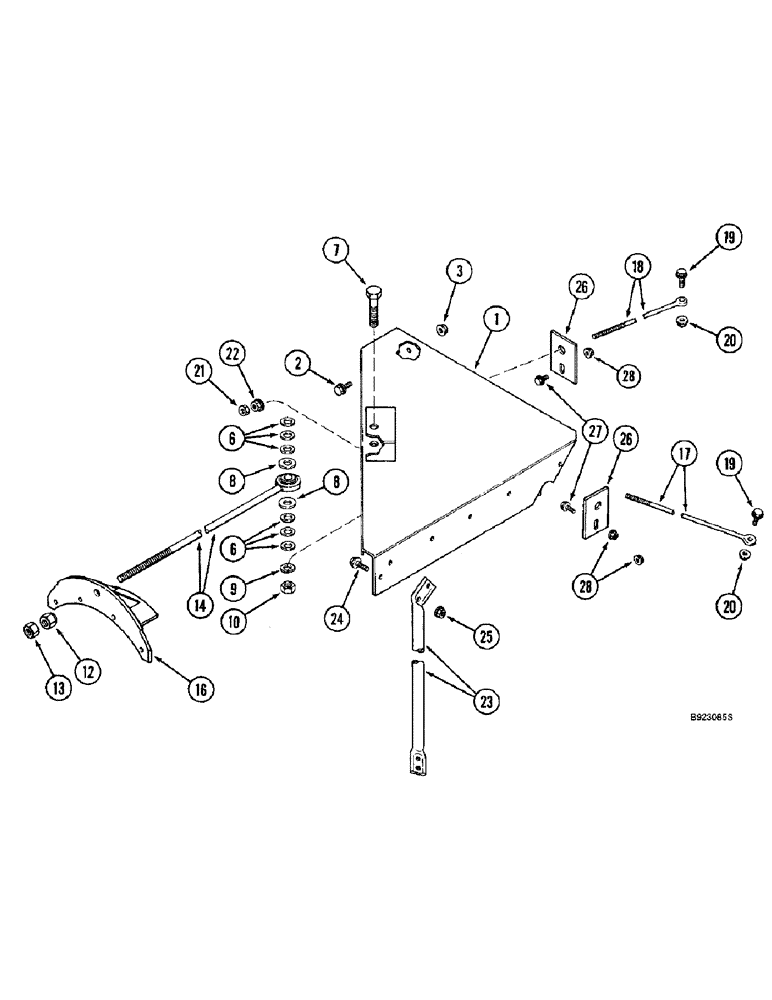 Схема запчастей Case IH 2166 - (9E-28) - UNLOADER, SUPPORTS (17) - GRAIN TANK & UNLOADER