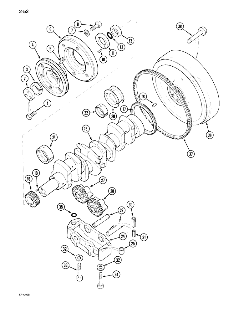 Схема запчастей Case IH 895 - (2-52) - CRANKSHAFT (02) - ENGINE