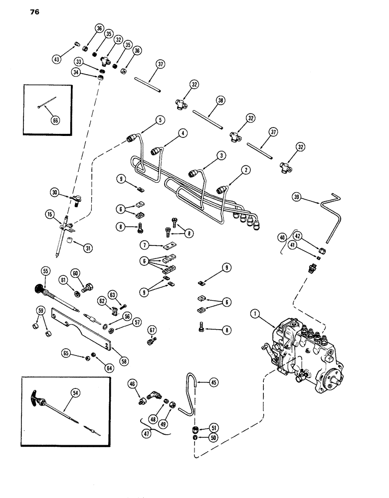 Схема запчастей Case IH 770 - (076) - FUEL INJECTION SYSTEM, 267B DIESEL ENGINE (03) - FUEL SYSTEM