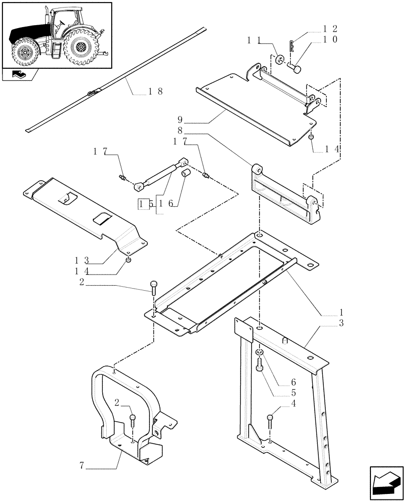 Схема запчастей Case IH PUMA 125 - (1.83.0[02]) - HOOD - SUPPORTS - C6653 (08) - SHEET METAL