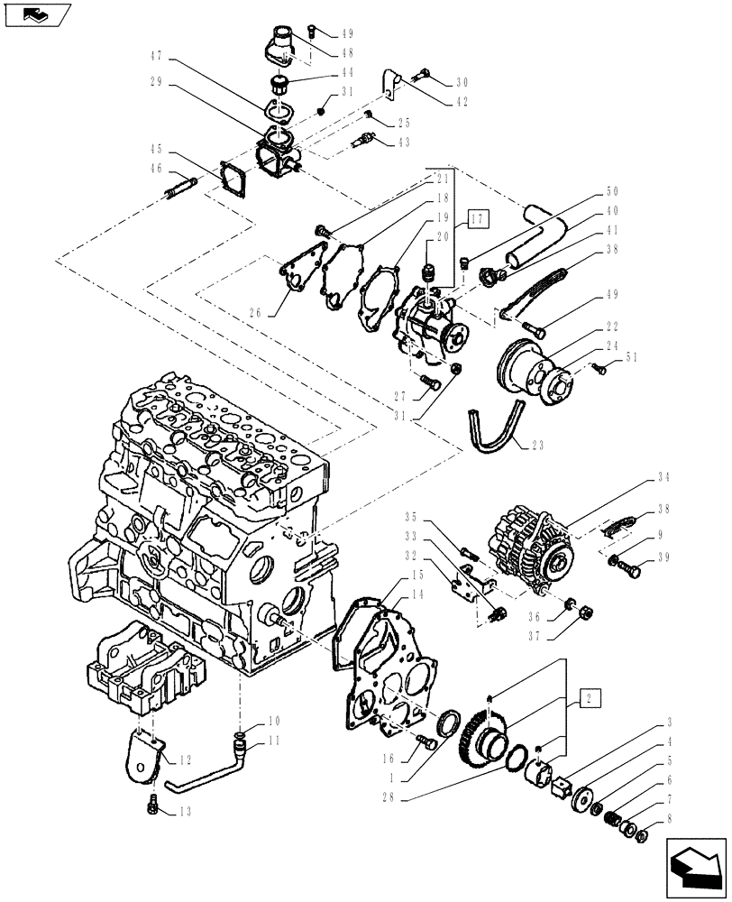 Схема запчастей Case IH FARMALL 45A - (10.414.02[01]) - FAN DRIVE (10) - ENGINE