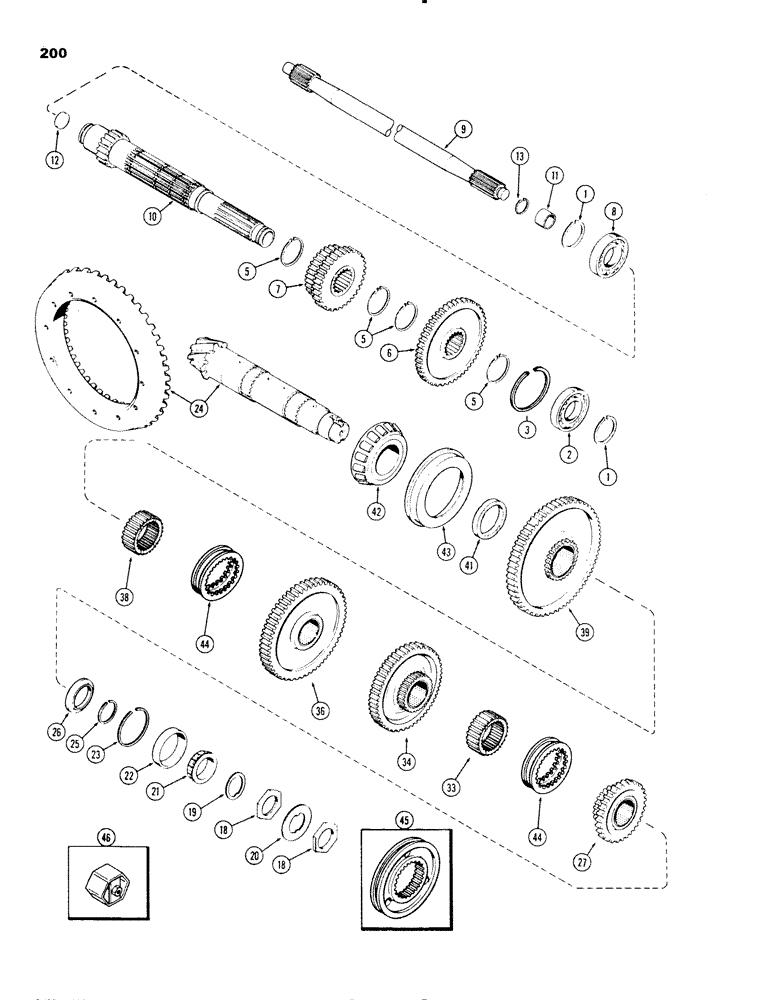 Схема запчастей Case IH 1270 - (200) - PLANETARY OUTPUT SHAFT (06) - POWER TRAIN