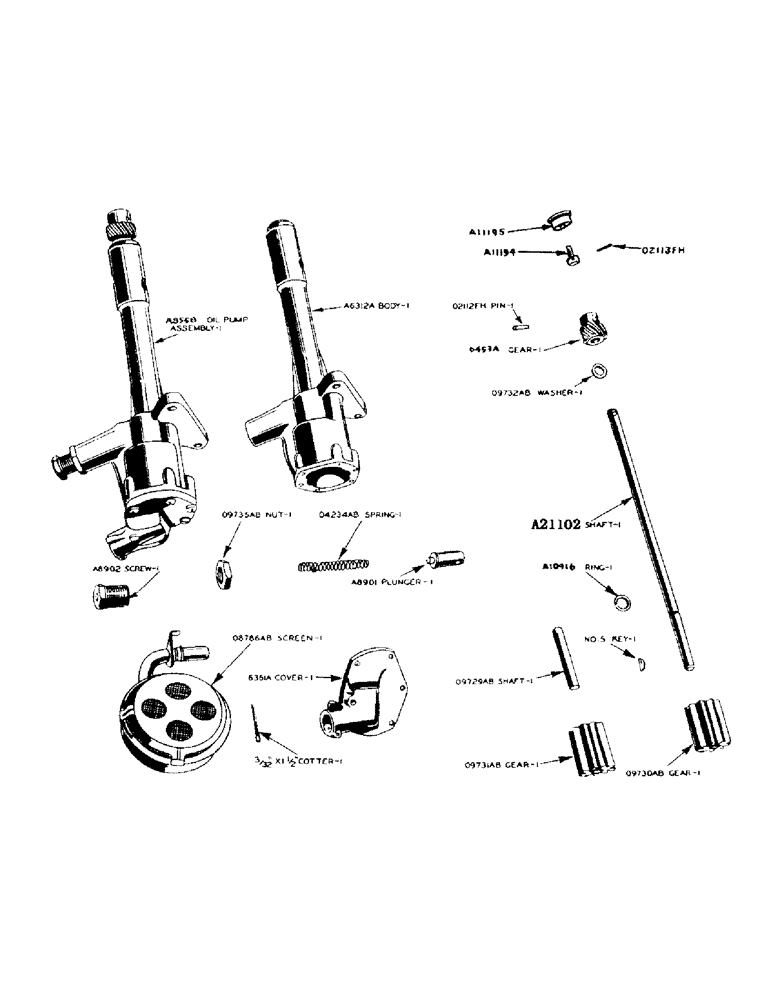 Схема запчастей Case IH 900 - (038) - L.P. GAS ENGINE, OIL PUMP AND TACHOMETER DRIVE (02) - ENGINE