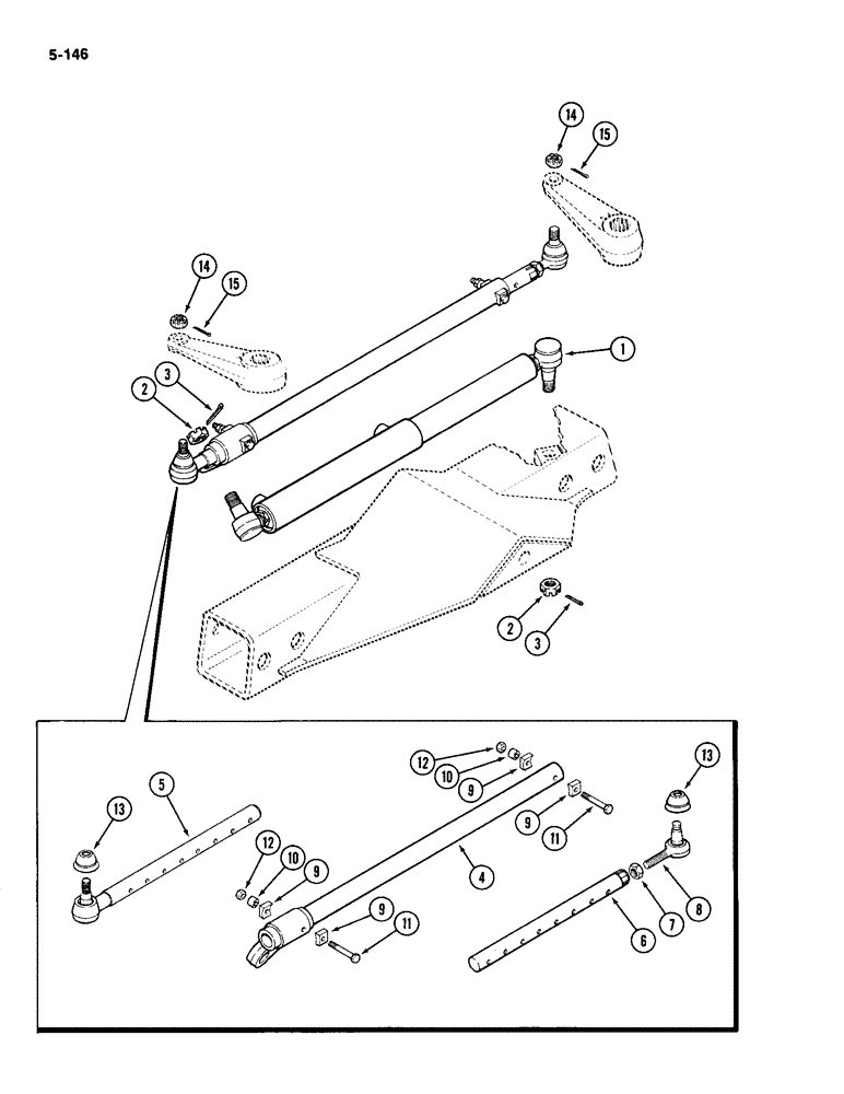 Схема запчастей Case IH 2094 - (5-146) - STEERING TIE RODS, 110 INCH (2794 MM) WHEEL BASE (05) - STEERING