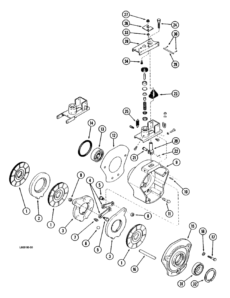 Схема запчастей Case IH 1670 - (7-04) - MASTER BRAKES (5.1) - BRAKES