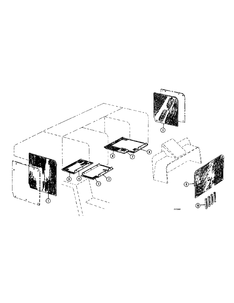 Схема запчастей Case IH 1470 - (072) - FIREWALL AND CONSOLE SEALS (09) - CHASSIS