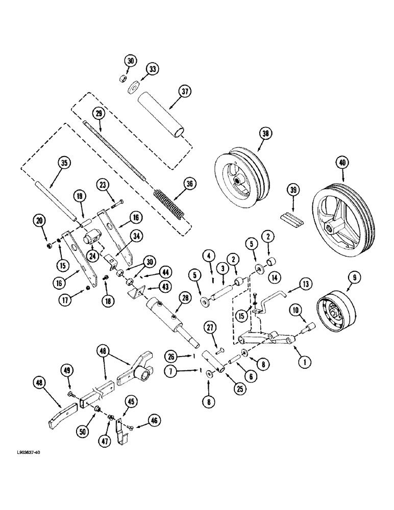 Схема запчастей Case IH 1670 - (9A-14) - SEPARATOR DRIVE PULLEY AND IDLER (13) - FEEDER