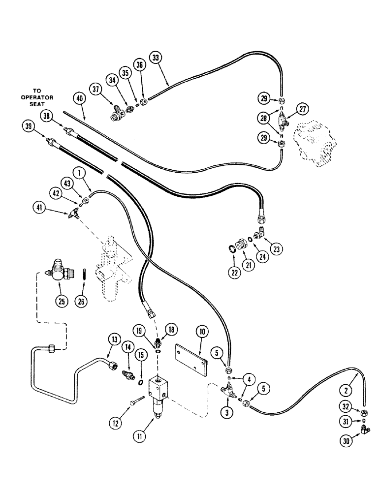 Схема запчастей Case IH 2394 - (8-124) - HYDRAULICS, SEAT AIR/OIL SUSPENSION, TRANSMISSION SERIAL NO. 16283224 AND AFTER (08) - HYDRAULICS