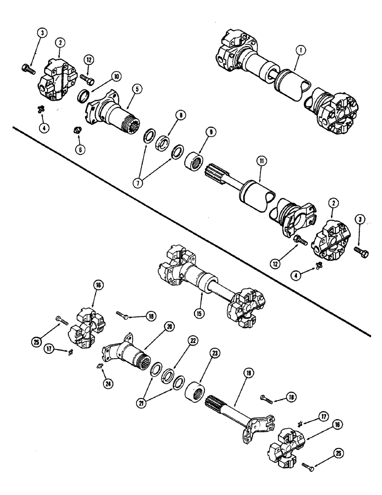 Схема запчастей Case IH 2470 - (190) - FRONT AXLE DRIVE SHAFT ASSEMBLY (05) - STEERING