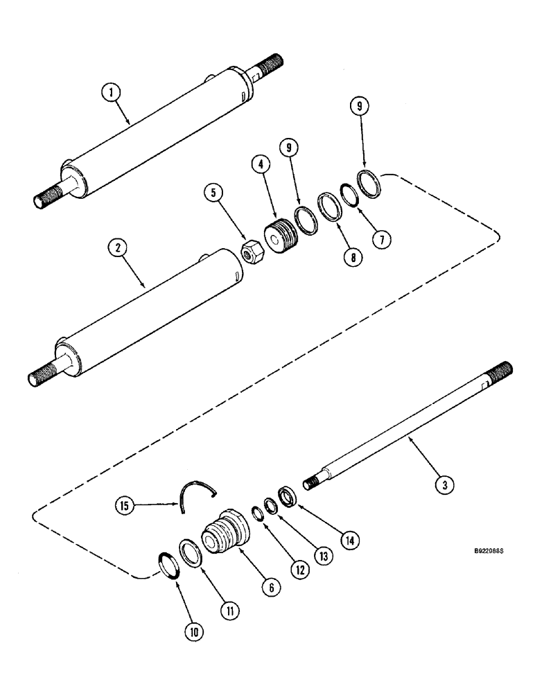 Схема запчастей Case IH 2144 - (5-38) - STEERING CYLINDER, WITHOUT POWER GUIDE AXLE (04) - STEERING