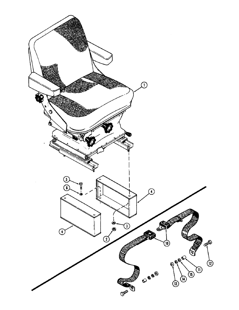 Схема запчастей Case IH 2870 - (338) - SEAT MOUNTING (09) - CHASSIS/ATTACHMENTS