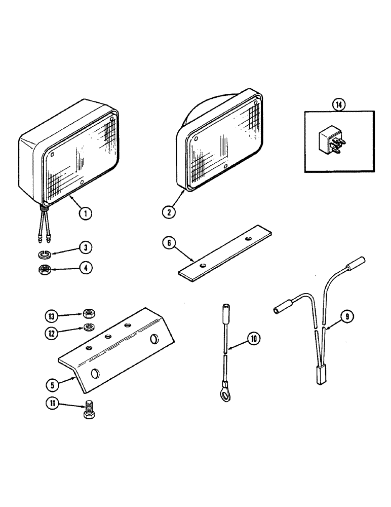 Схема запчастей Case IH 2290 - (4-164) - FLOOD LAMP ATTACHMENT, LOWER FRONT (04) - ELECTRICAL SYSTEMS