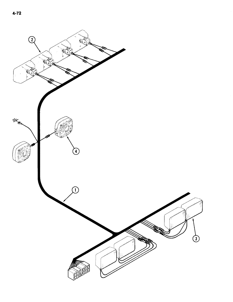 Схема запчастей Case IH 2094 - (4-072) - 4 POST ROPS WIRING (04) - ELECTRICAL SYSTEMS