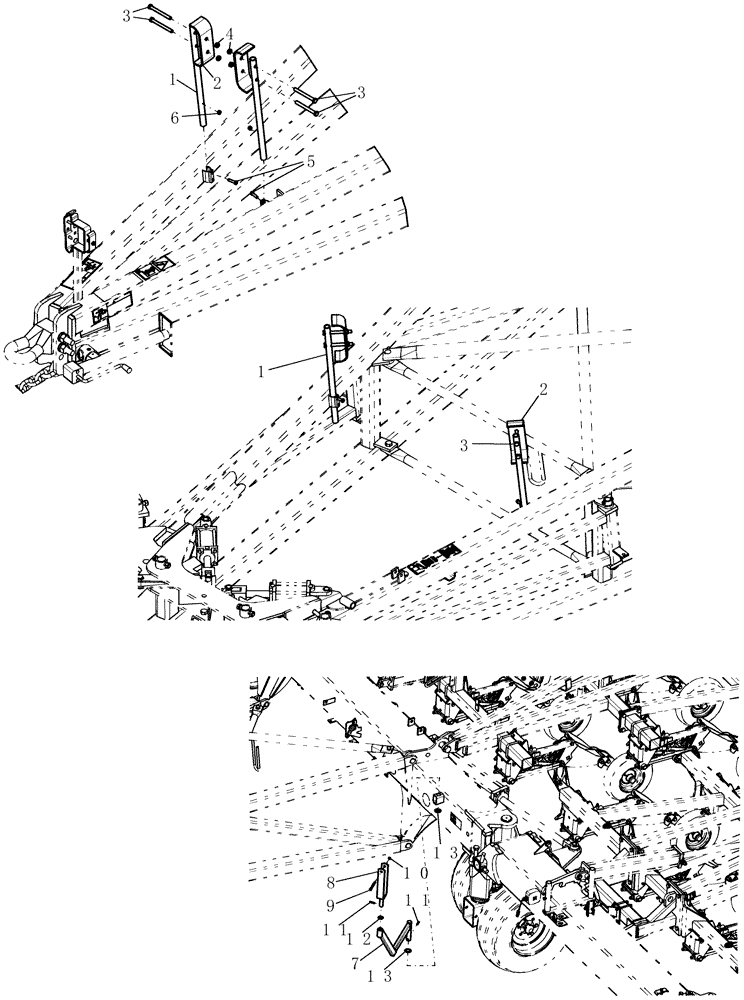 Схема запчастей Case IH 800 - (75.200.30) - AIR PACKAGE - TOW BETWEEN HOSE HOLDERS (75) - SOIL PREPARATION