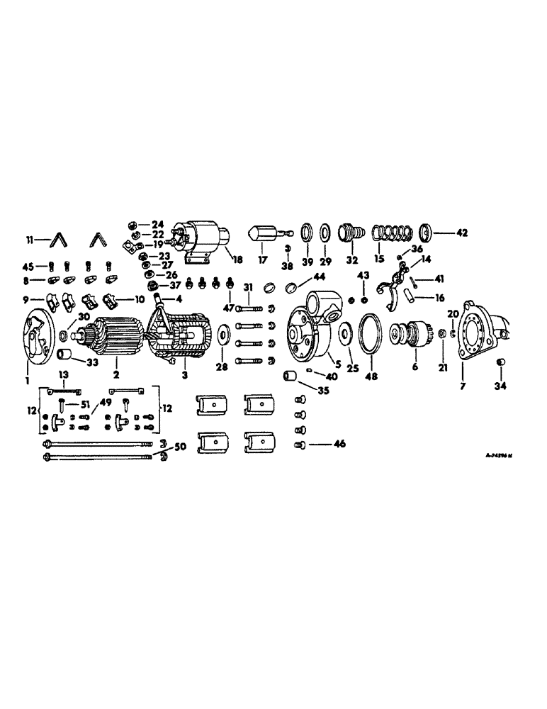 Схема запчастей Case IH HYDRO 70 - (08-16) - ELECTRICAL, CRANKING MOTOR, 666, 70 AND 86 DIESEL TRACTORS (06) - ELECTRICAL