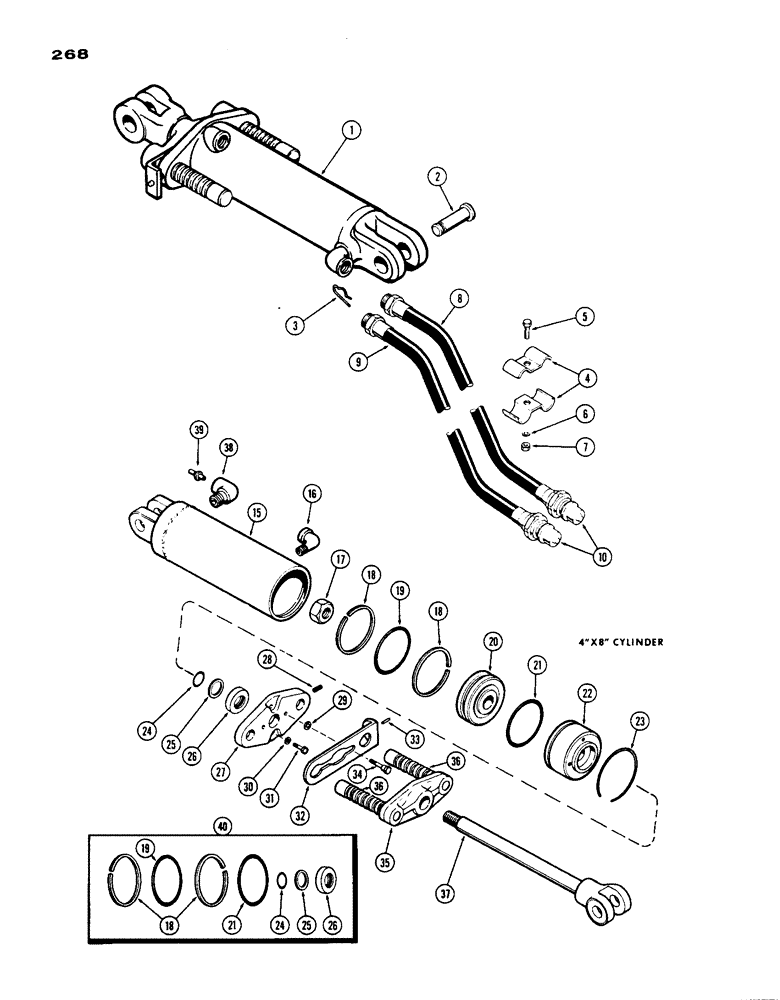 Схема запчастей Case IH 1200 - (268) - PORTABLE HYDRAULIC CYLINDER ATTACHMENT (08) - HYDRAULICS