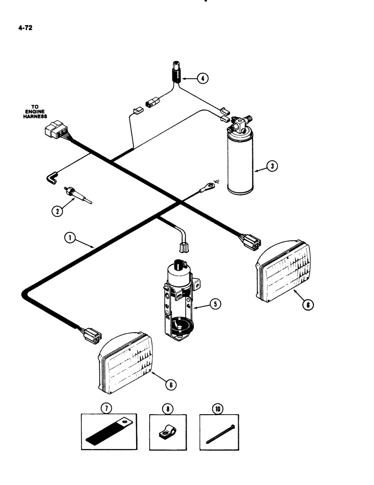 Схема запчастей Case IH 2294 - (4-072) - FORWARD COMPONENT HARNESS (04) - ELECTRICAL SYSTEMS