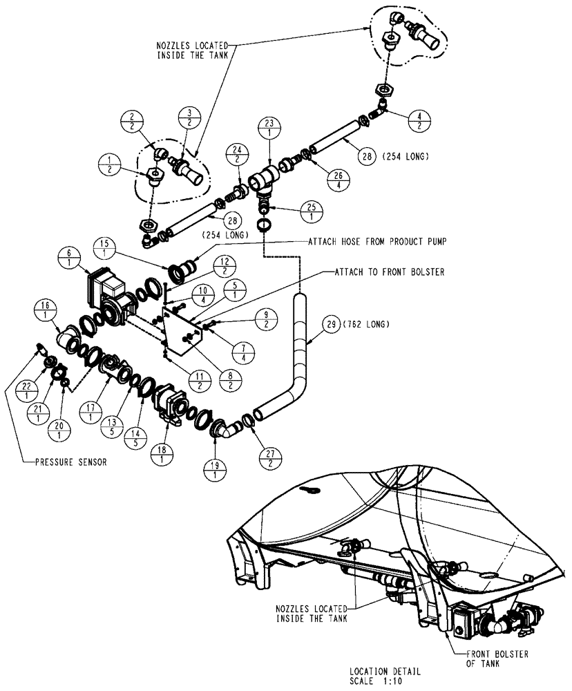 Схема запчастей Case IH SPX3320 - (09-017) - SPARGE PLUMBING Liquid Plumbing