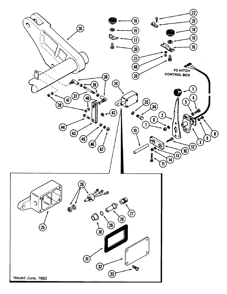 Схема запчастей Case IH 4690 - (8-306) - HITCH DEPTH CONTROLS, P.I.N. 8860450 AND AFTER (08) - HYDRAULICS