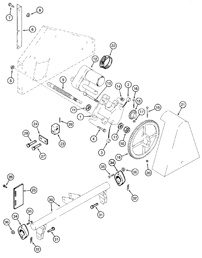 Схема запчастей Case IH 2344 - (09B-13) - CONCAVES - CONTROL (14) - ROTOR, CONCANVES & SIEVE