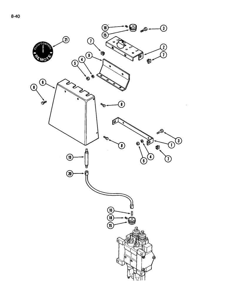 Схема запчастей Case IH 3594 - (8-040) - REMOTE HYDRAULIC FLOW CONTROLS (08) - HYDRAULICS