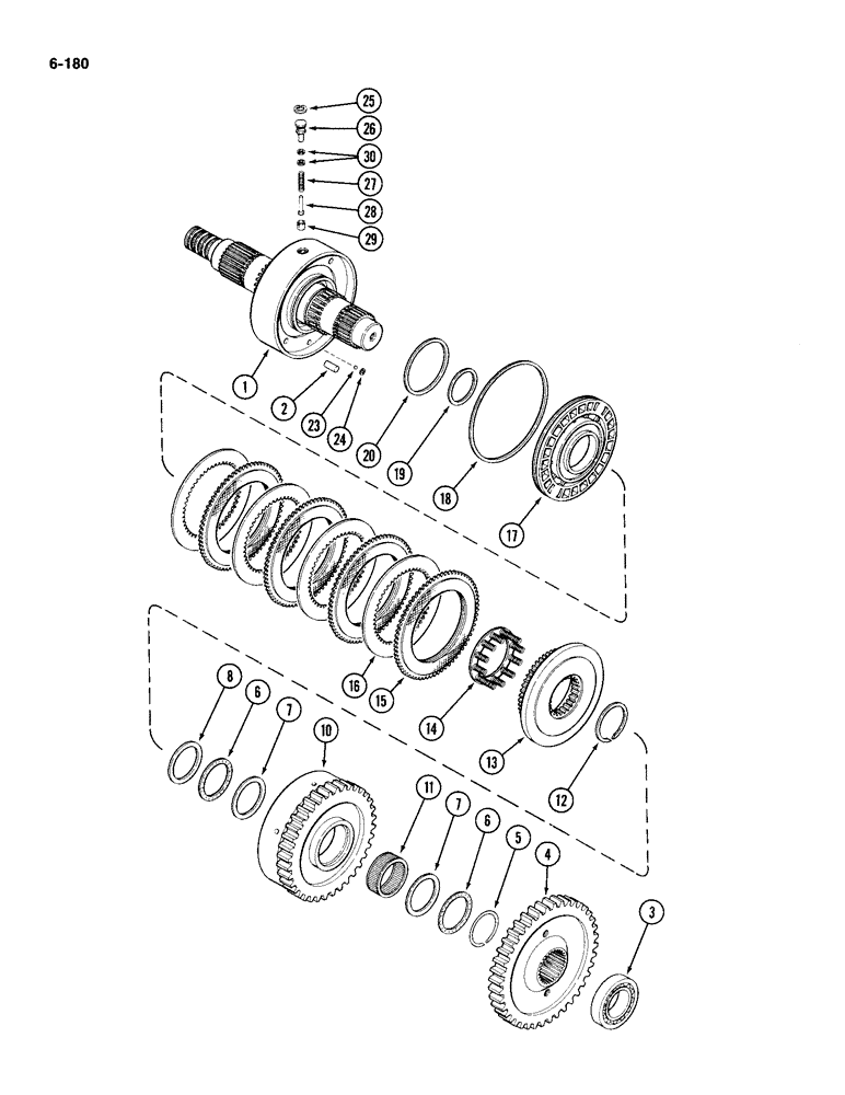 Схема запчастей Case IH 4994 - (6-180) - 9 INCH (229 MM) CLUTCH ASSEMBLY (06) - POWER TRAIN