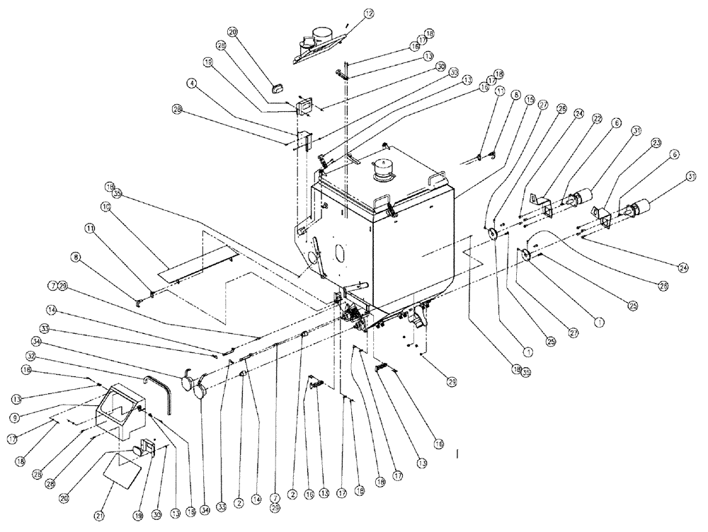 Схема запчастей Case IH 810 - (02-013) - PARTS GROUP, TRIPLE BIN, LH, 37 CU. FT., W/ AUGER Bin Group