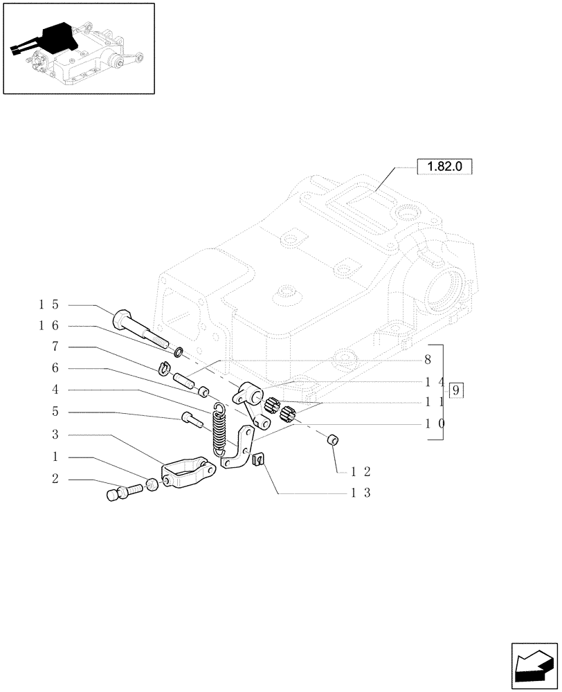 Схема запчастей Case IH MAXXUM 100 - (1.82.5/01[04]) - MDC FOR HEAVY DUTY AXLE - CONTROL PARTS (VAR.330840-331840-331914) (07) - HYDRAULIC SYSTEM