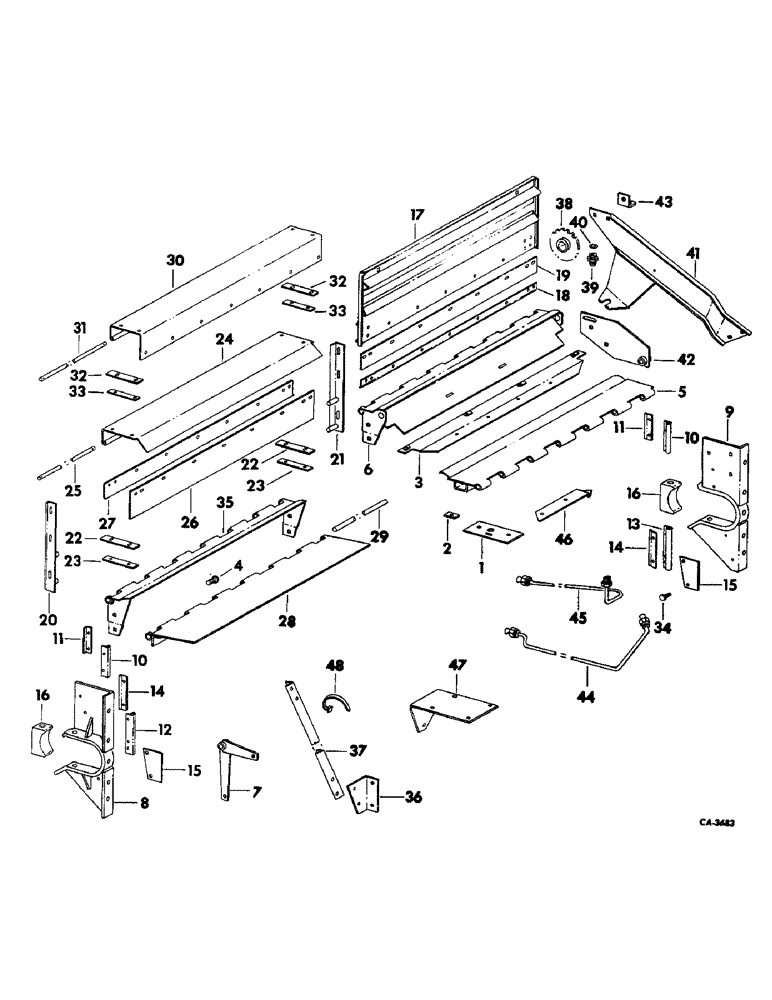 Схема запчастей Case IH 715 - (A-08) - FEEDERS AND RELATED PARTS, SEPARATOR FEEDER ADAPTER PARTS, 615 & 715 COMBINES (60) - PRODUCT FEEDING