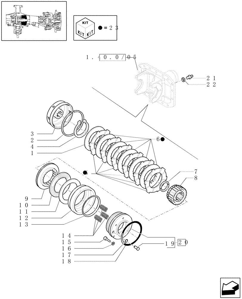 Схема запчастей Case IH PUMA 165 - (1.40.0/09) - 4WD FRONT AXLE - HYDRAULIC DIFFERENTIAL LOCK (04) - FRONT AXLE & STEERING