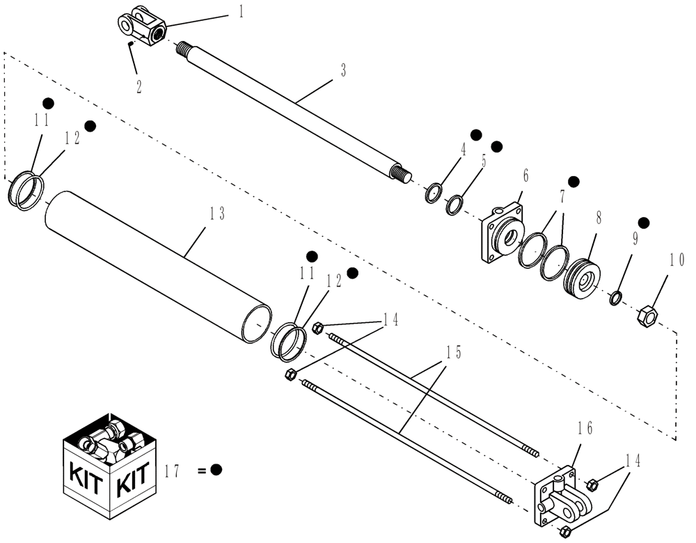 Схема запчастей Case IH ATX400 - (2.030.1) - 4" X 32" HYDRAULIC CYLINDER - MONARCH (07) - HYDRAULICS