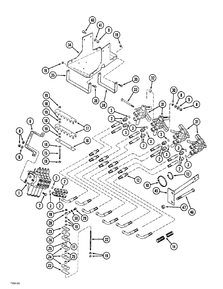 Схема запчастей Case IH 9380 - (8-016) - HYDRAULIC COUPLER CIRCUIT, PRIOR TO P.I.N. JEE0069665 (08) - HYDRAULICS