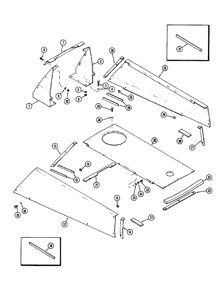 Схема запчастей Case IH 2470 - (244) - HOODS, SIDES AND TOP (09) - CHASSIS/ATTACHMENTS