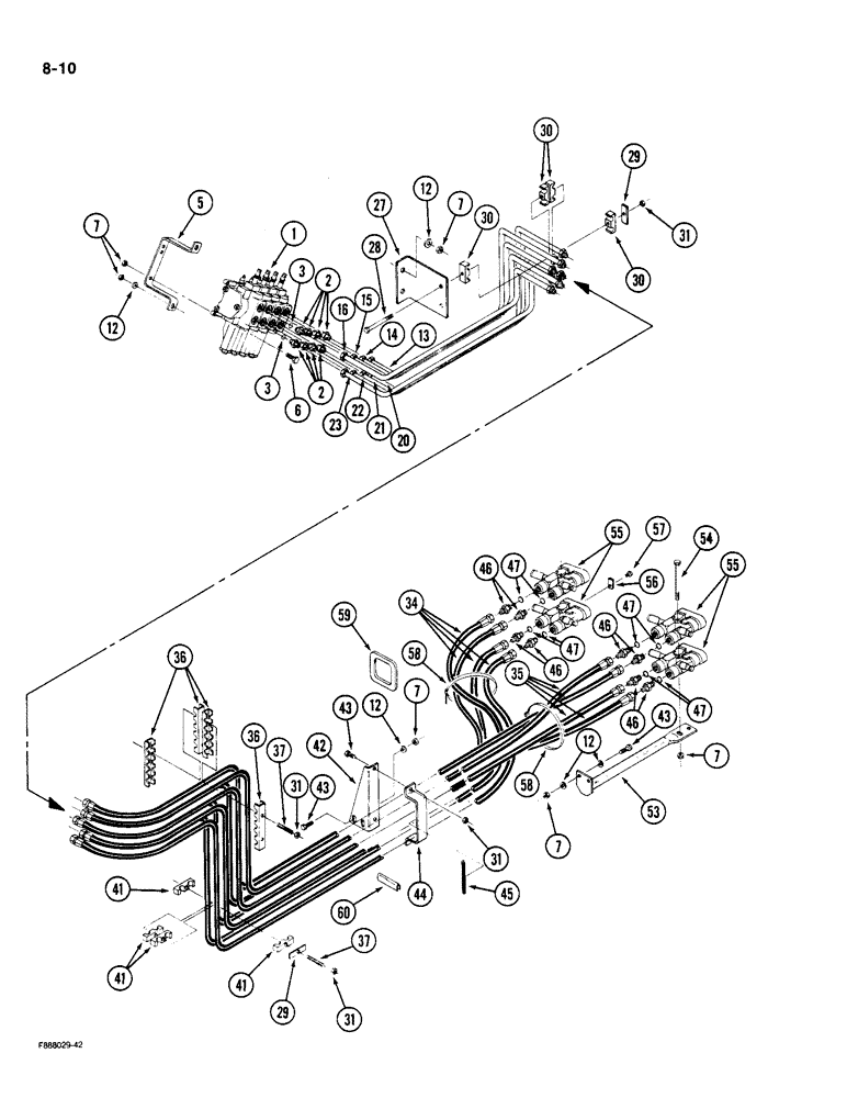 Схема запчастей Case IH 9180 - (8-10) - COUPLERS AND LINES, P.I.N. JCB0002092 AND AFTER (08) - HYDRAULICS