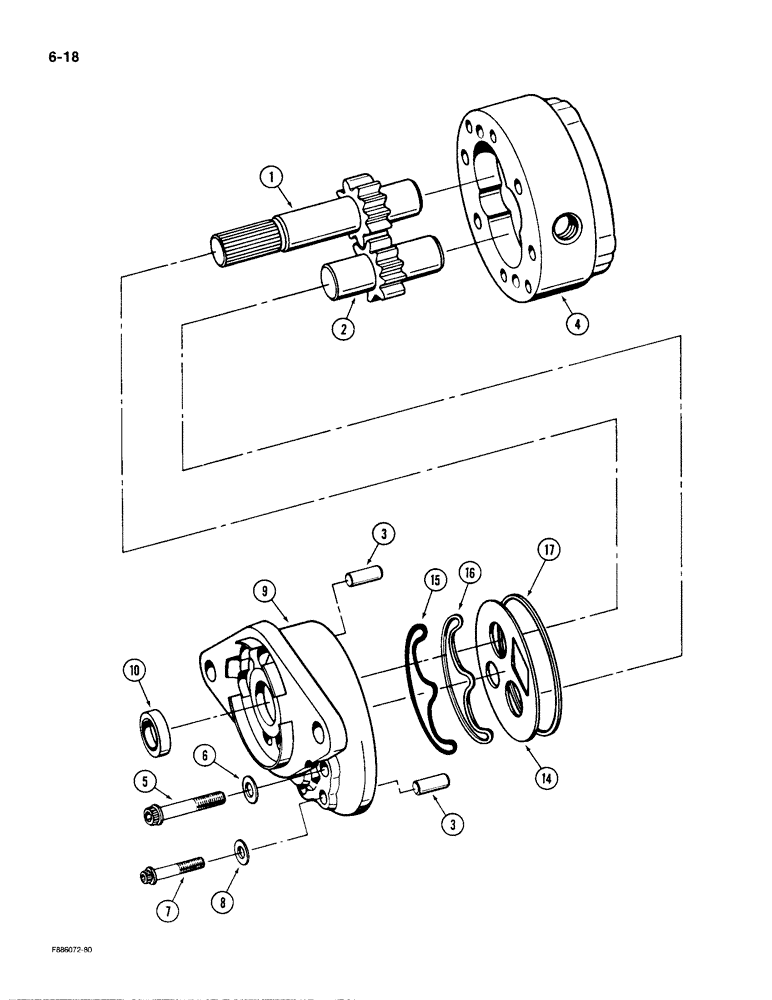 Схема запчастей Case IH 9190 - (6-18) - LUBE PUMP ASSEMBLY, FOUR SPEED TRANSFER CASE (06) - POWER TRAIN