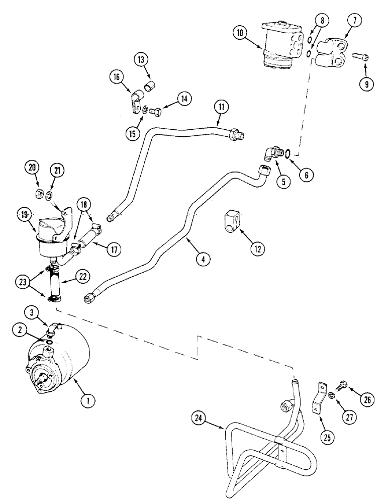 Схема запчастей Case IH 1294 - (5-096) - STEERING PUMP AND TUBES, TRACTORS WITH CAB (05) - STEERING