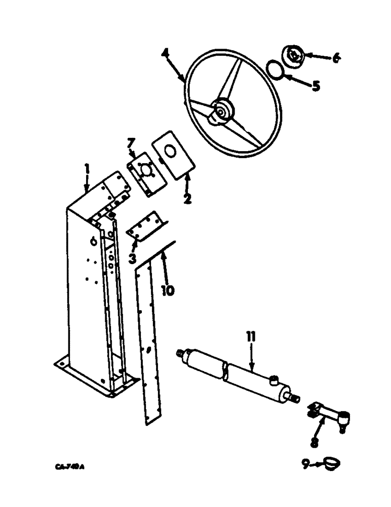 Схема запчастей Case IH 615 - (05-02) - STEERING, STEERING COLUMN, WHEEL AND STEERING, CYLINDER ROD END (04) - STEERING