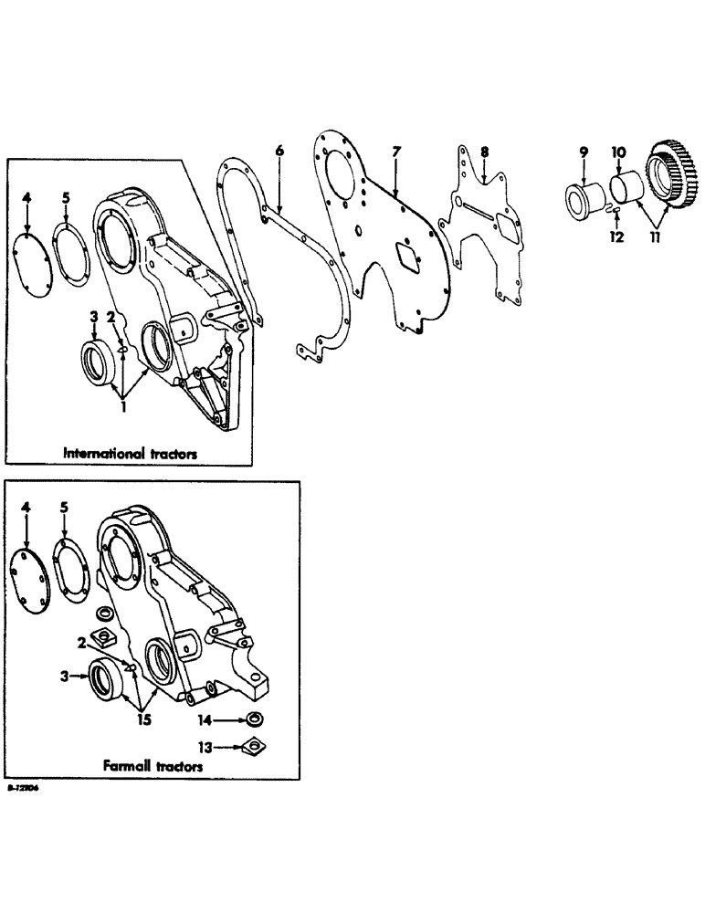 Схема запчастей Case IH 460 - (020) - DIESEL ENGINE, CRANKCASE FRONT COVER AND IDLER GEAR (01) - ENGINE