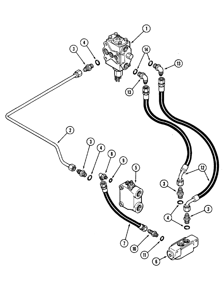 Схема запчастей Case IH 4690 - (5-132) - REAR STEER HYDRAULICS, CHECK VALVE, P.I.N. 8860450 AND AFTER (05) - STEERING