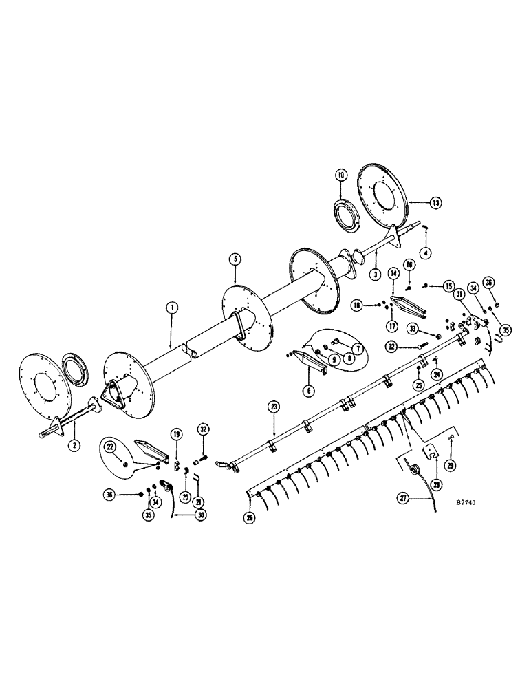 Схема запчастей Case IH 960 - (010) - HART-CARTER PICKUP REEL (58) - ATTACHMENTS/HEADERS