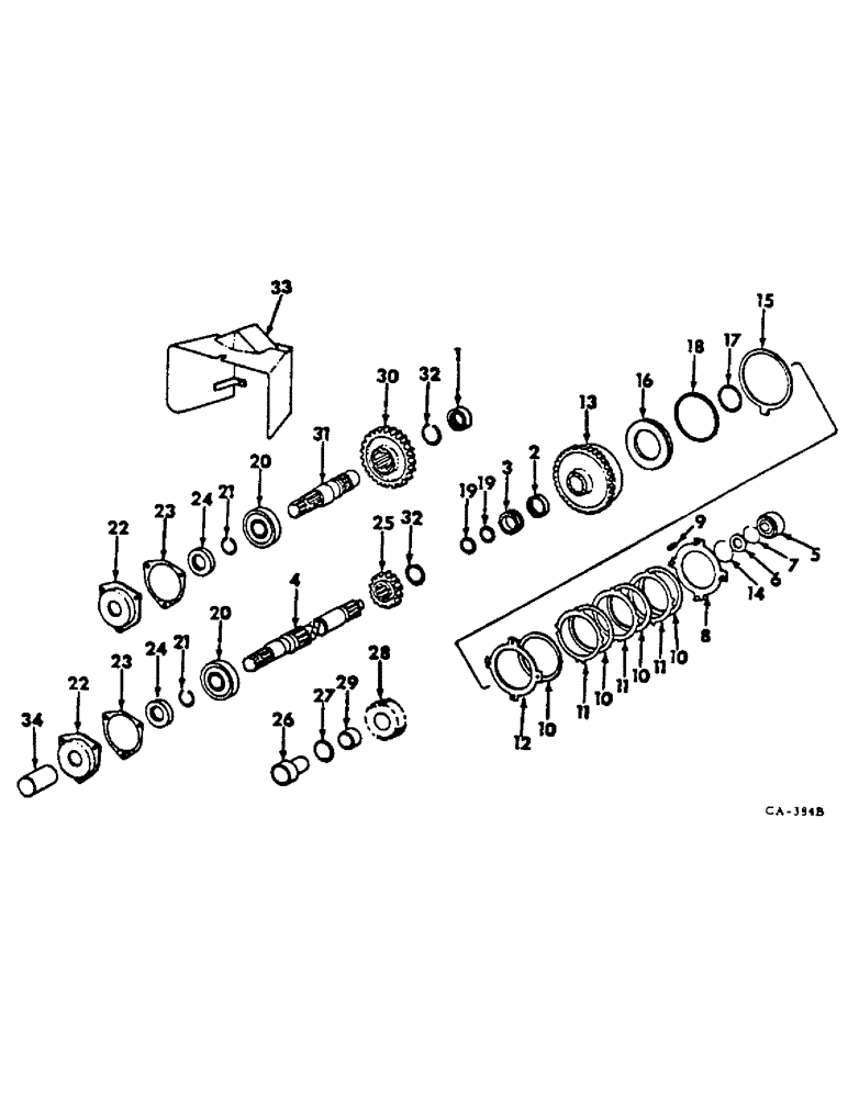 Схема запчастей Case IH 454 - (07-46) - DRIVE TRAIN, INDEPENDENT POWER TAKE-OFF, DUAL SPEED (04) - Drive Train