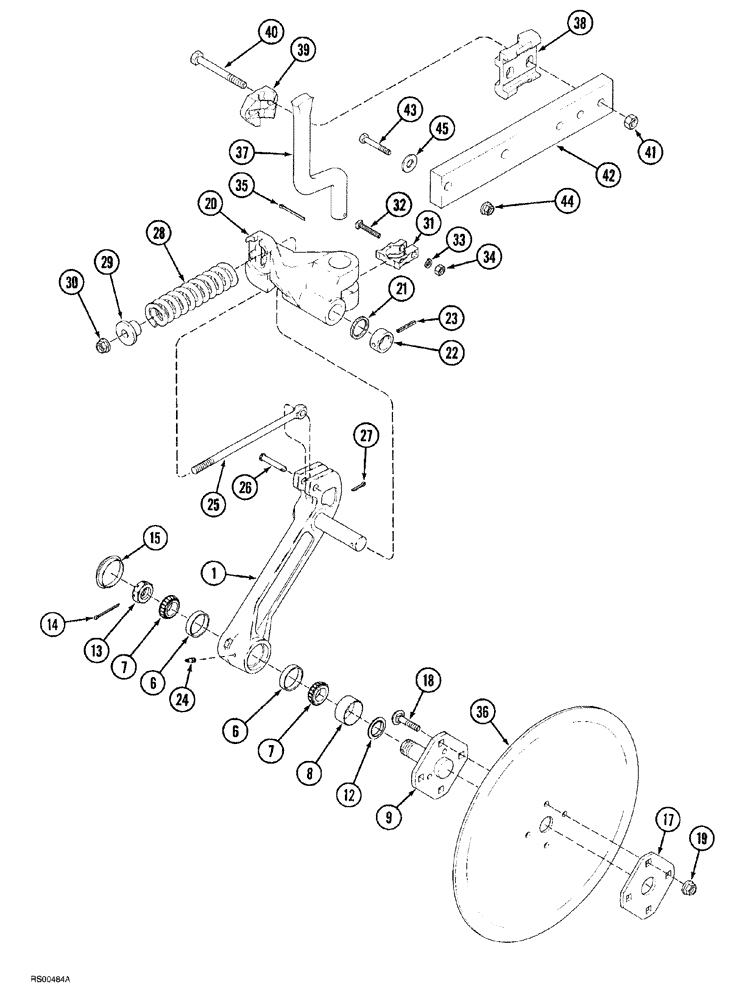 Схема запчастей Case IH 7500 - (09-08) - ROLLING COULTER, HEAVY DUTY SPRING CUSHION TYPE (09) - CHASSIS/ATTACHMENTS