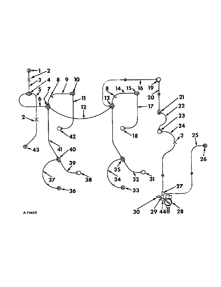 Схема запчастей Case IH 37 - (B-63) - CENTRALIZED LUBRICATION ATTACHMENT VALVES, TUBING & FITTINGS 