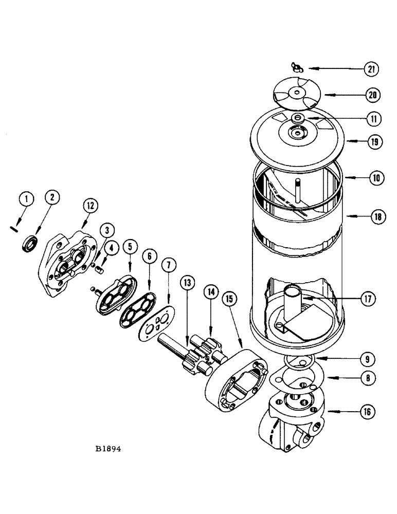 Схема запчастей Case IH 950 - (38) - PARTS FOR FHO42820 HYDRAULIC PUMP 