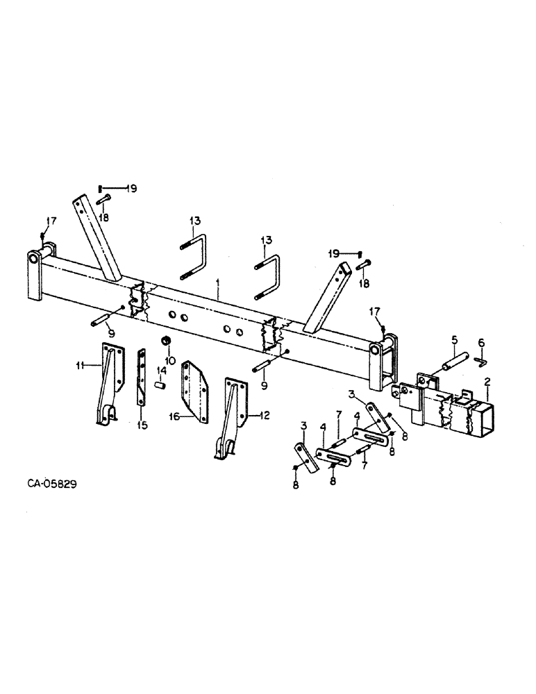 Схема запчастей Case IH 133 - (A-04) - FRAME, HYDRAULIC FOLDING RIGID, UNITS U THROUGH Y & AL (09) - CHASSIS